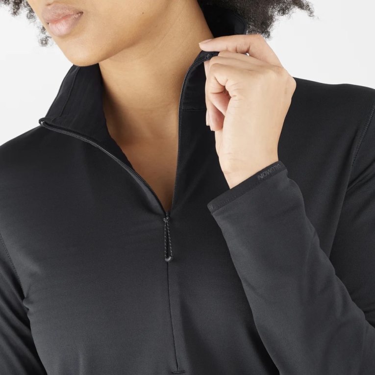 Black Salomon Essential Lightwarm Half Zip Women's Jackets | IE GO4175